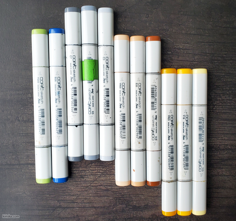 My first 11 Copic Sketch markers